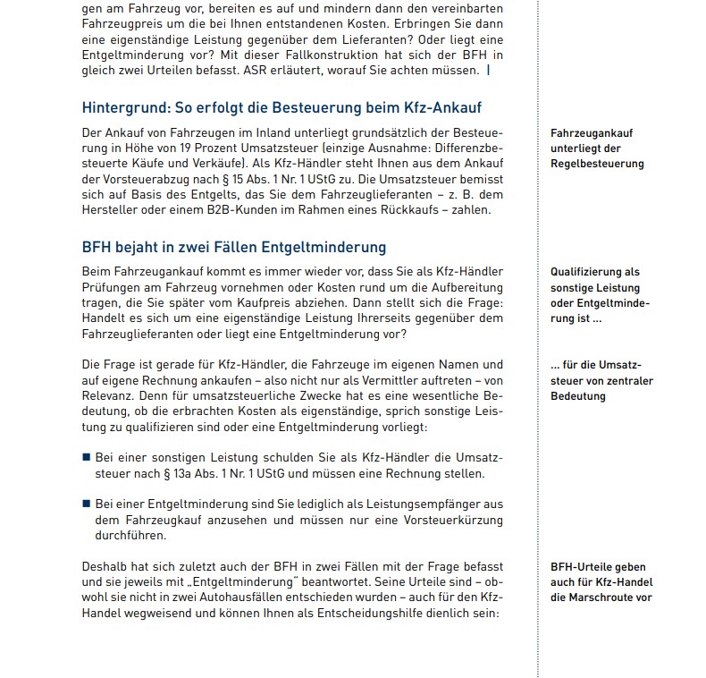 Umsatzsteuer beim Fahrzeugkauf